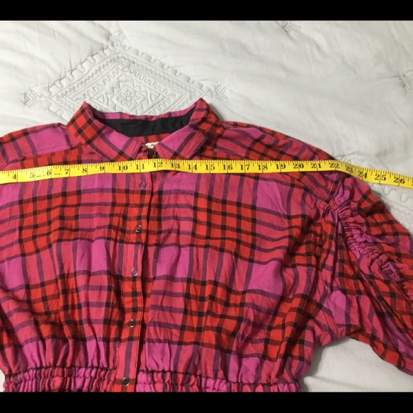 NWT We The Free “Red Combo” Plaid Top MEDIUM - Picture 6 of 14